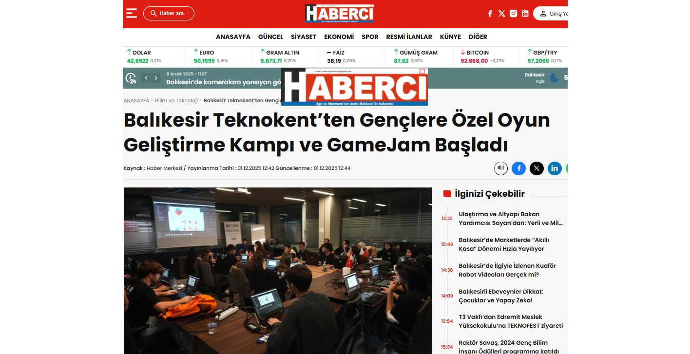 Balıkesir Üniversitesi Teknokent’te Oyun Geliştirme Kampı ve GameJam II Başladı