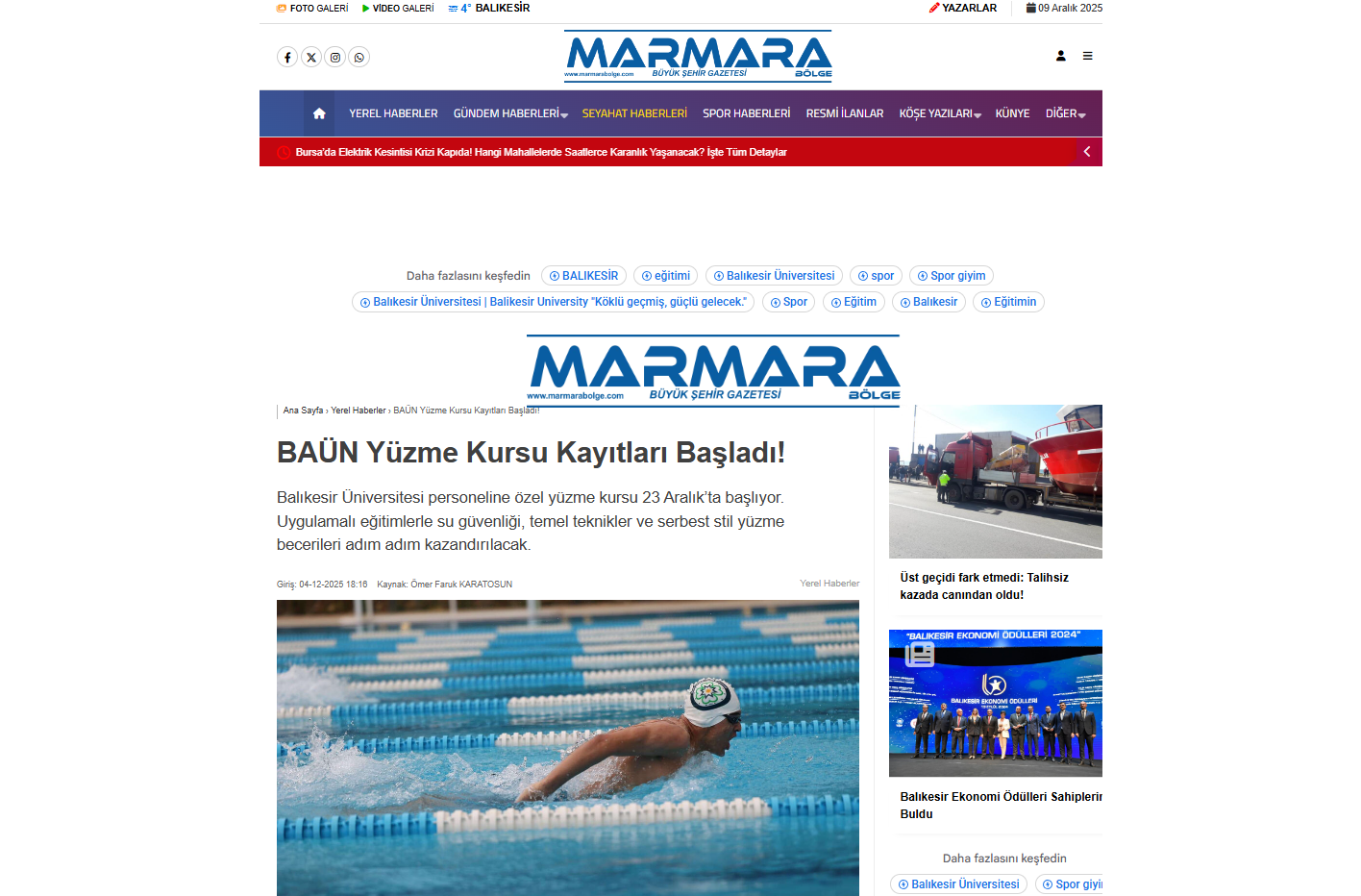 BAÜN Yüzme Kursu Kayıtları Başladı!