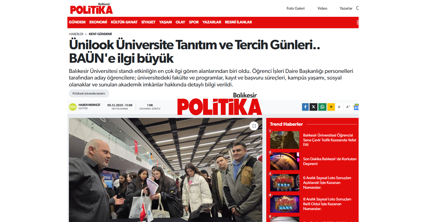Ünilook Üniversite Tanıtım ve Tercih Günleri.. BAÜN'e ilgi büyük