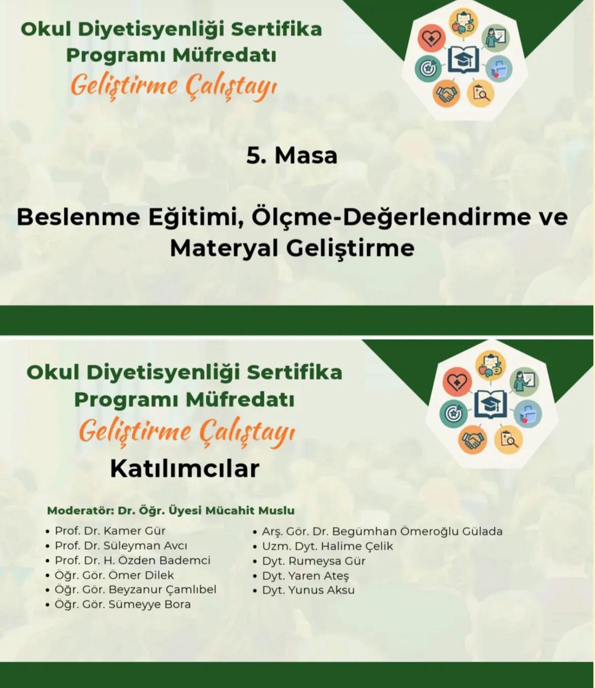 Okul Diyetisyenliği Sertifika Programı Müfredat Geliştirme Çalıştayı