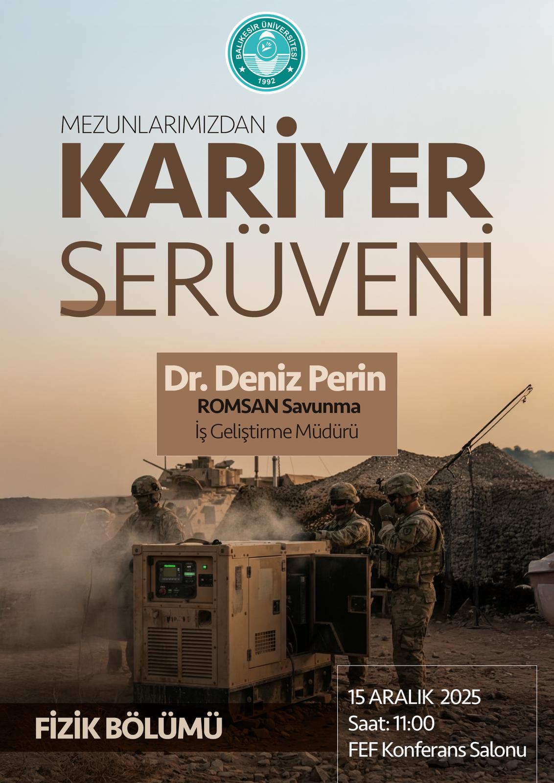 Mezunlarımızdan Kariyer Serüveni-Dr. Deniz PERİN 1