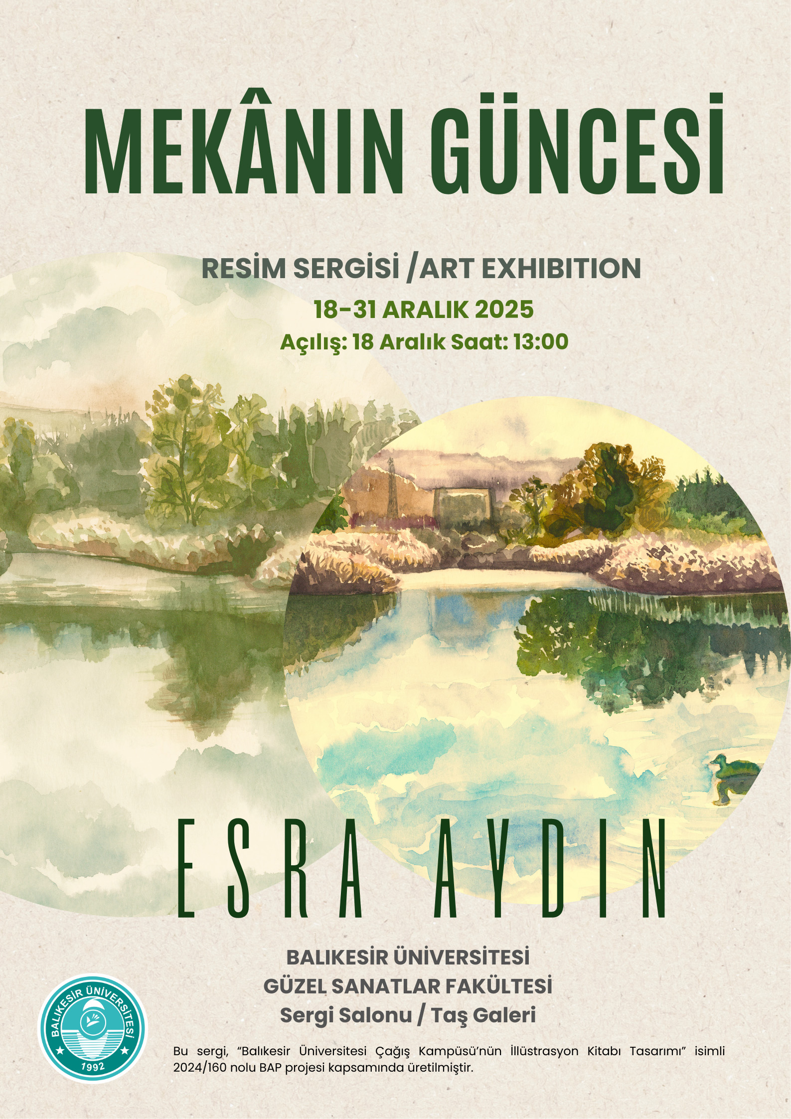 Dr. Öğr. Üyesi Esra AYDIN'IN "Mekanın Güncesi" İsimli Kişisel Sergisi Açıldı 1