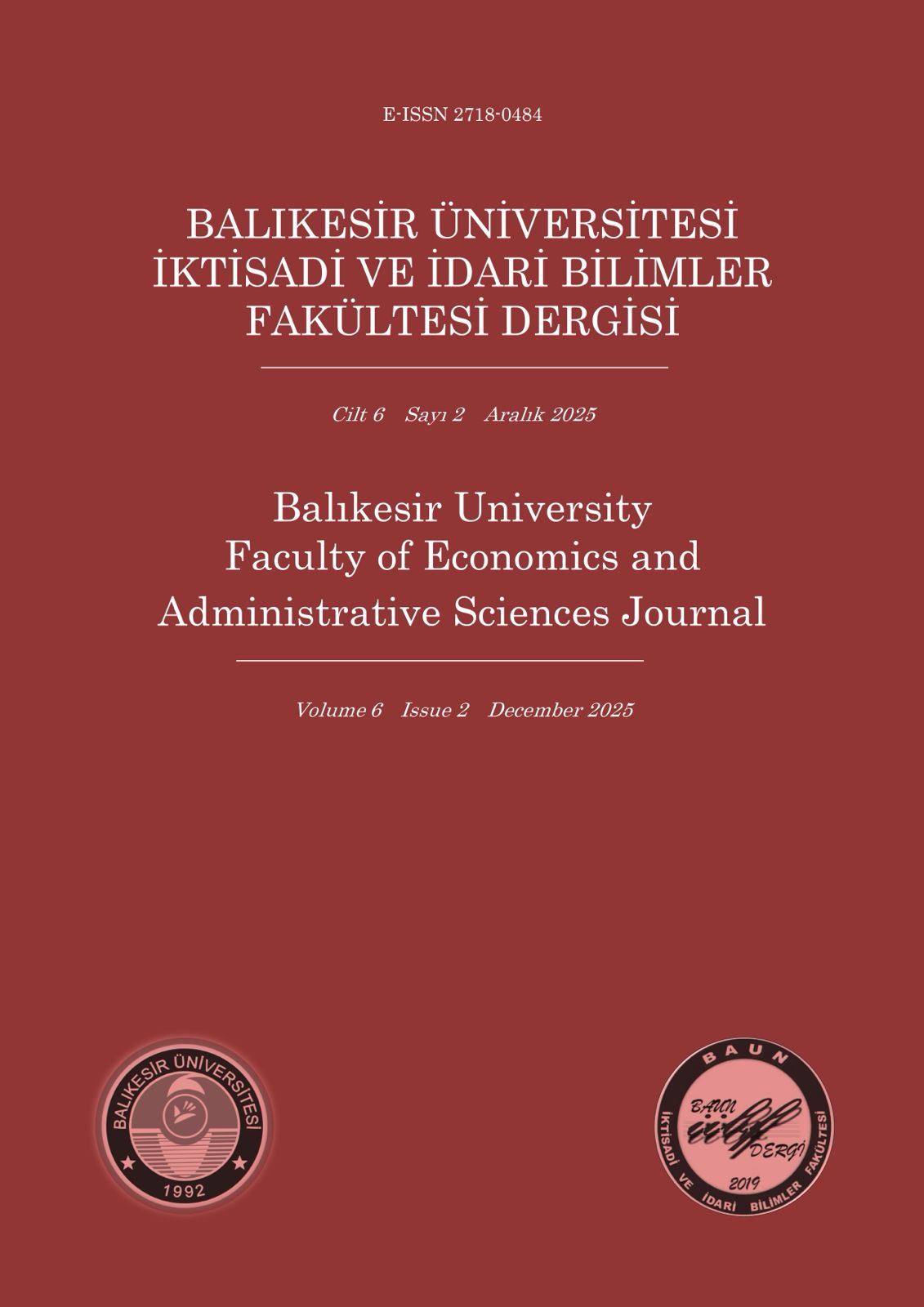 BAÜN İktisadi ve İdari Bilimler Fakültesi Dergisi Aralık 2025 Sayısı Yayında   
