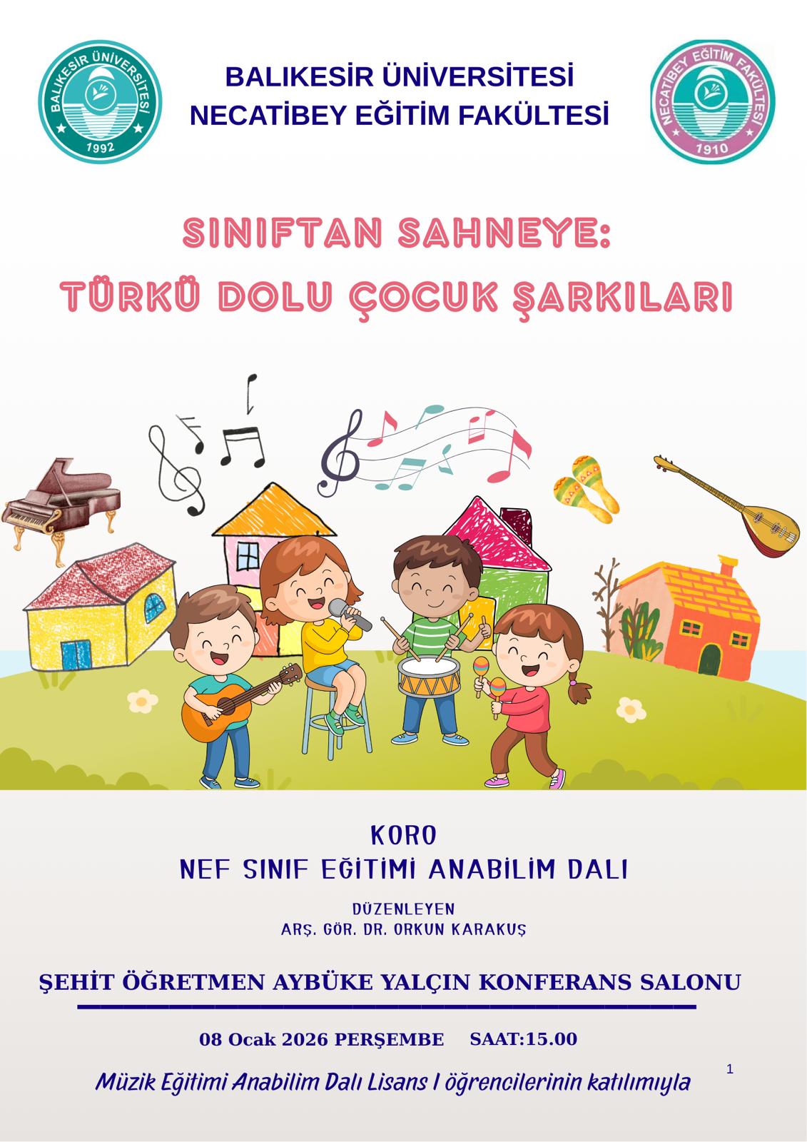 "Sınıftan Sahneye: Türkü Dolu Çocuk Şarkıları" Konseri