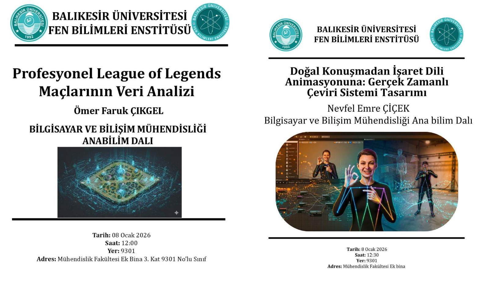 Yüksek Lisans Seminer Duyurusu 1