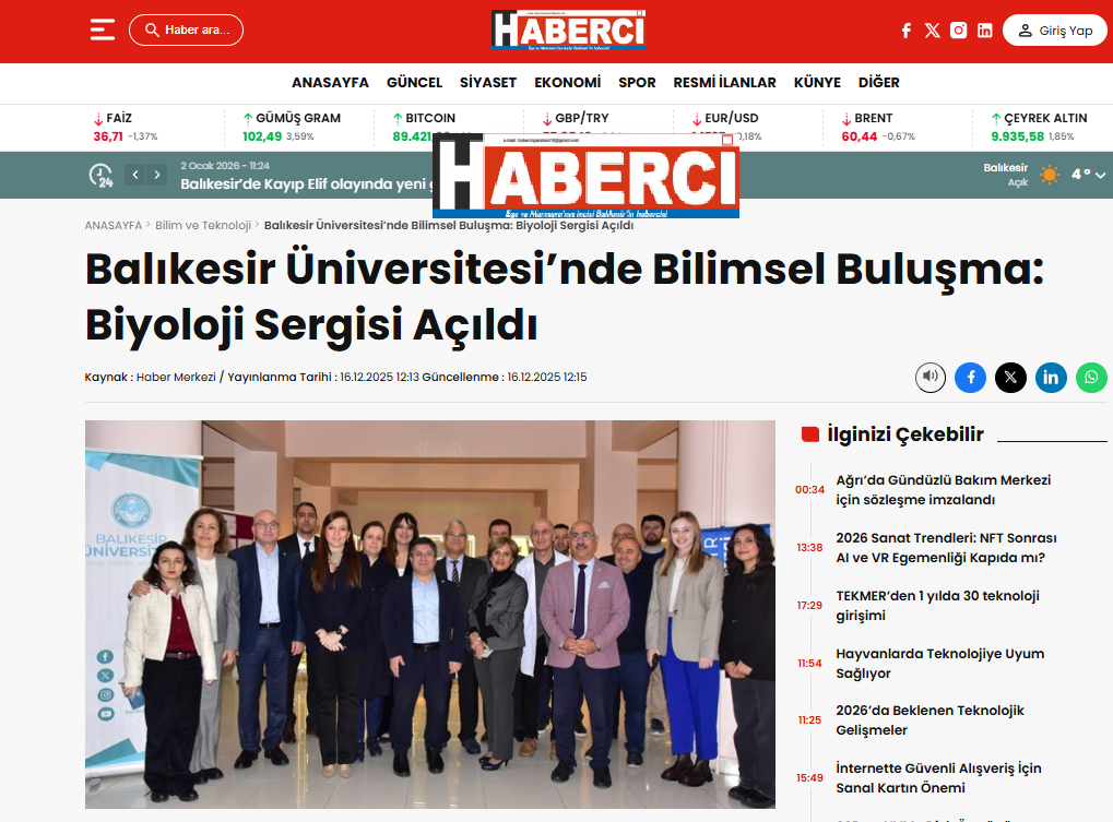 Balıkesir Üniversitesi’nde Bilimsel Buluşma: Biyoloji Sergisi Açıldı