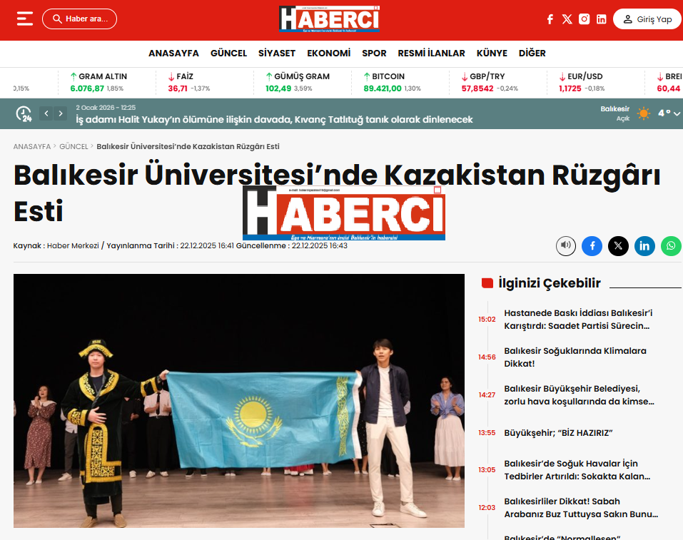 Balıkesir Üniversitesi’nde Kazakistan Rüzgârı Esti