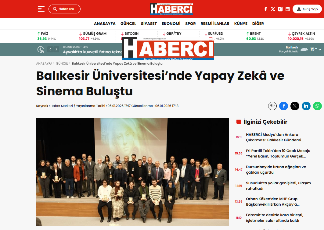 Balıkesir Üniversitesi’nde Yapay Zekâ ve Sinema Buluştu