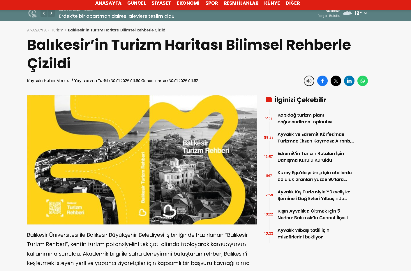 Balıkesir’in Turizm Haritası Bilimsel Rehberle Çizildi