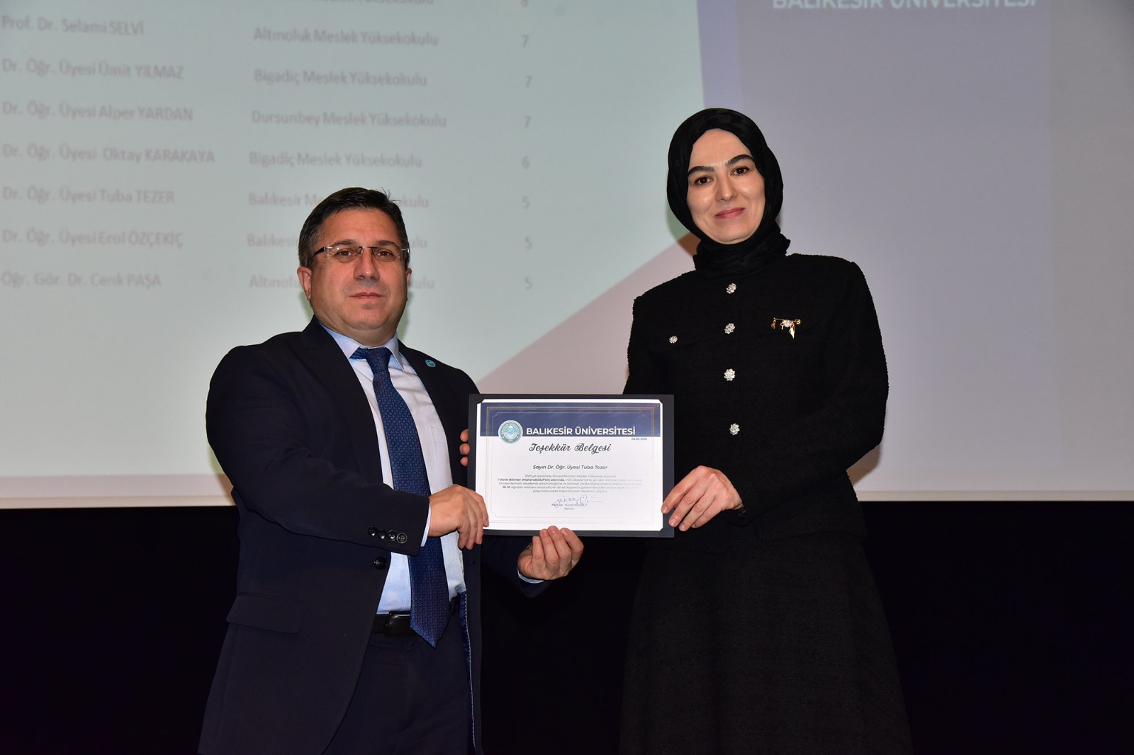 Balıkesir MYO Akademisyenlerine Akademik Performans Belgeleri 7