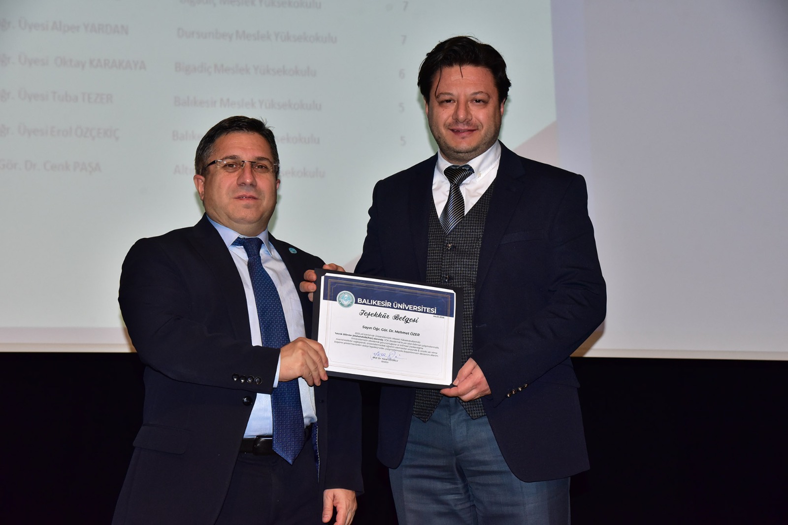 Balıkesir MYO Akademisyenlerine Akademik Performans Belgeleri 5