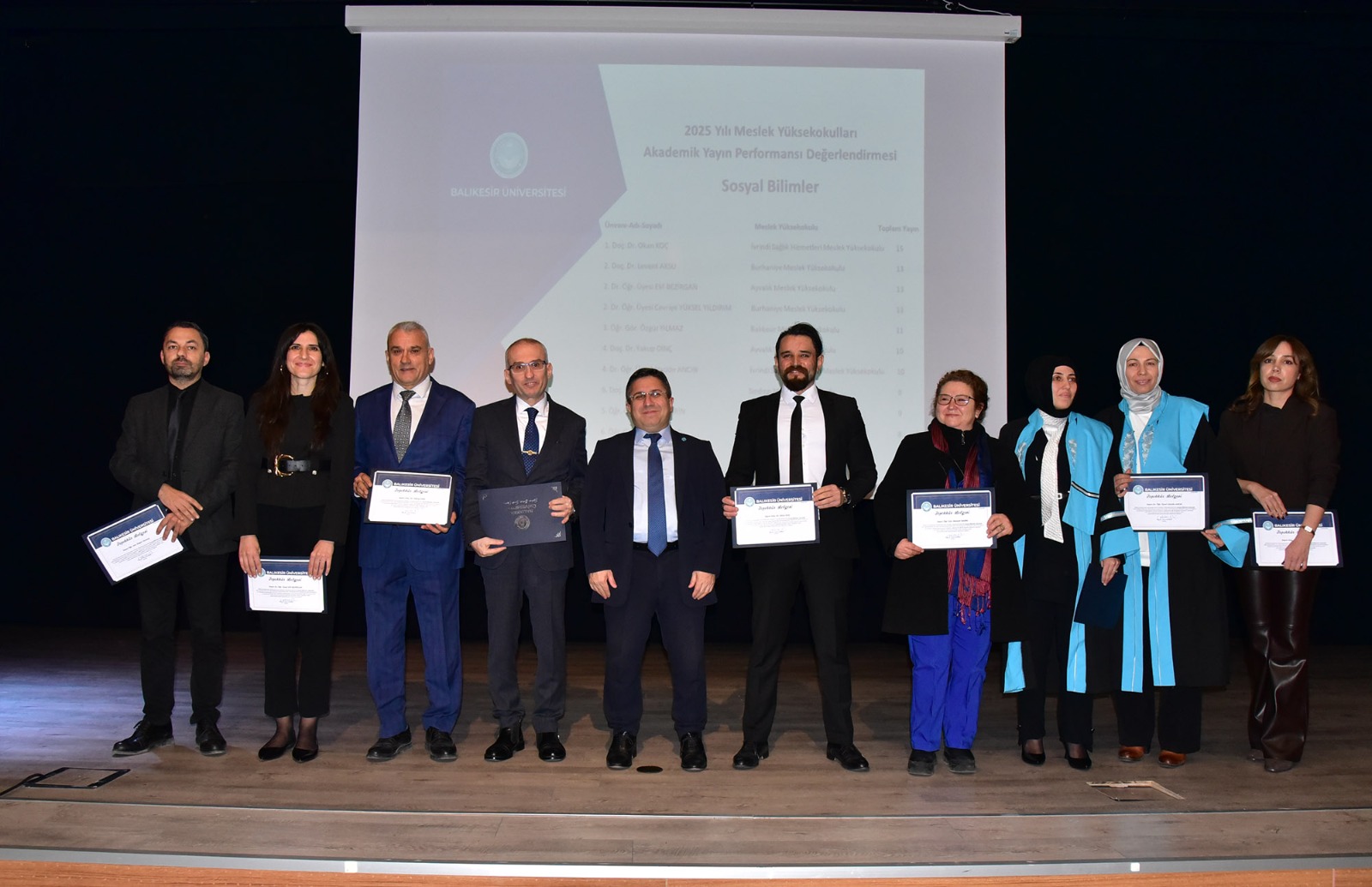 Balıkesir MYO Akademisyenlerine Akademik Performans Belgeleri 3