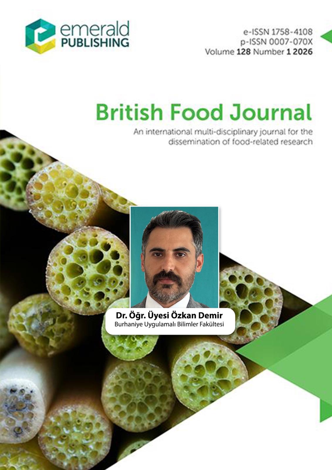 Gastronomi ve Mutfak Sanatları Bölümü öğretim üyesi Dr. Öğr. Üyesi Özkan DEMİR hocamızın 2026 yılı Bilimsel Çalışması