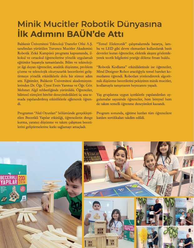 BAÜN Haber Dergisi’nin 59. Sayısında Teknoloji Transfer Ofisimizin Çalışmaları Geniş Yer Buldu 5
