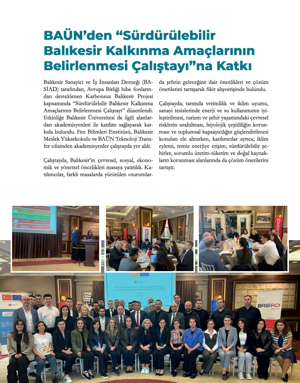 BAÜN Haber Dergisi’nin 59. Sayısında Teknoloji Transfer Ofisimizin Çalışmaları Geniş Yer Buldu 8