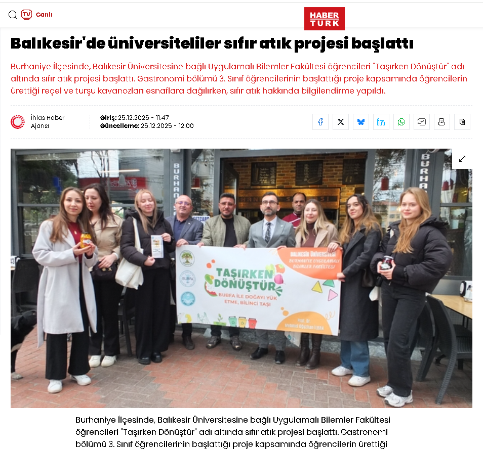 Balıkesir'de üniversiteliler sıfır atık projesi başlattı