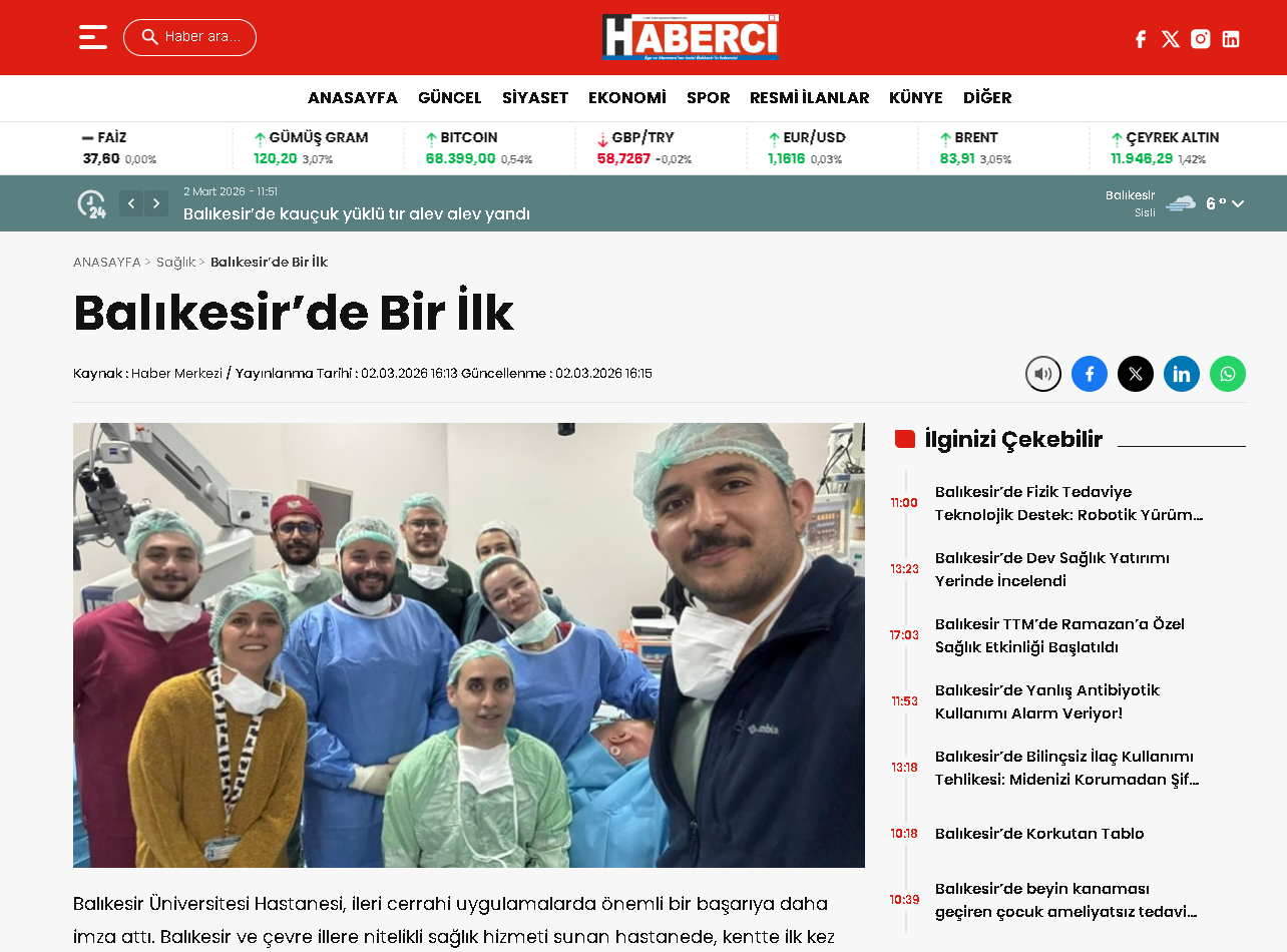 Balıkesir'de Bir İlk
