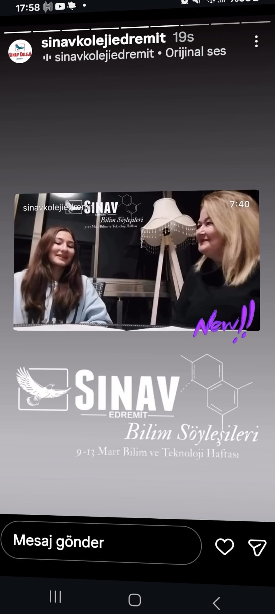 A Science Talk was held at Edremit Sınav College Secondary School with Dr. Mehtap YILMAZ, Head of the Computer Technologies Department, as part of Science and Technology Week 3