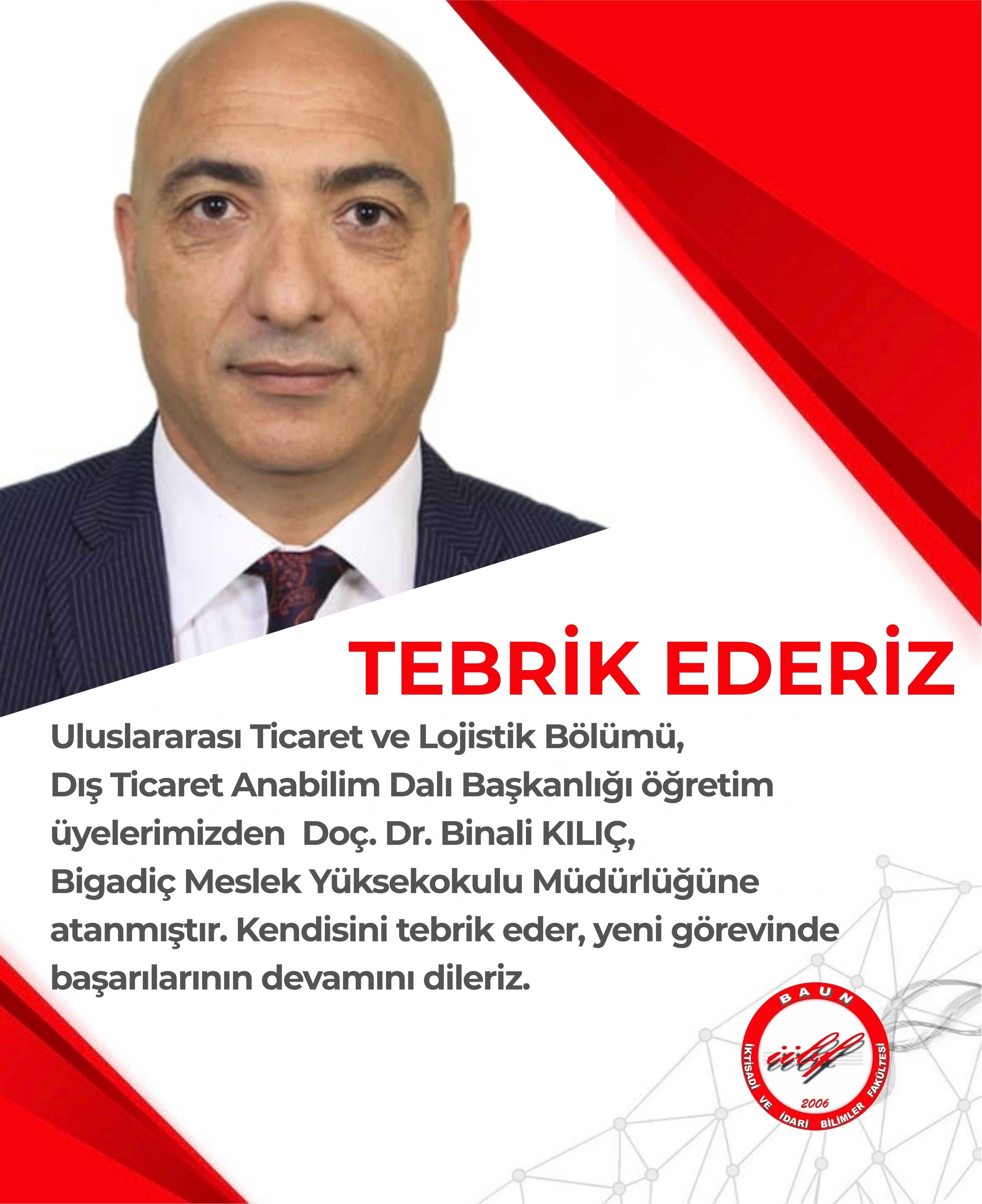 TEBRİK EDERİZ...