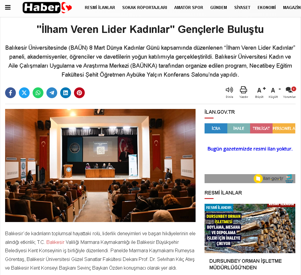 "İlham Veren Lider Kadınlar" Gençlerle Buluştu