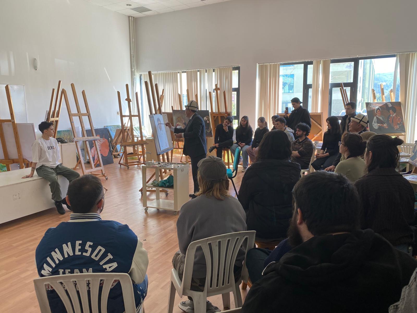 Umid Teshaboev, Who Came Through the Orhun Exchange Program, Conducted Oil Painting and Drawing Workshops in Our Department. 5