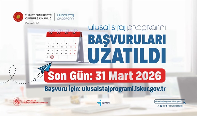ULUSAL STAJ PROGRAMI BAŞVURULARI UZATILDI! 1