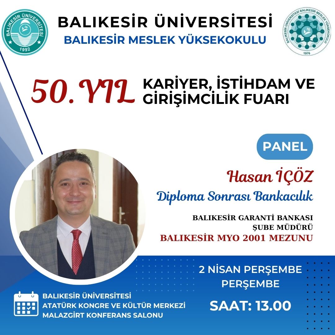 Balıkesir Meslek Yüksekokulu 50. Yıl Kariyer, İstihdam ve Girişimcilik Fuarı Paneli 2