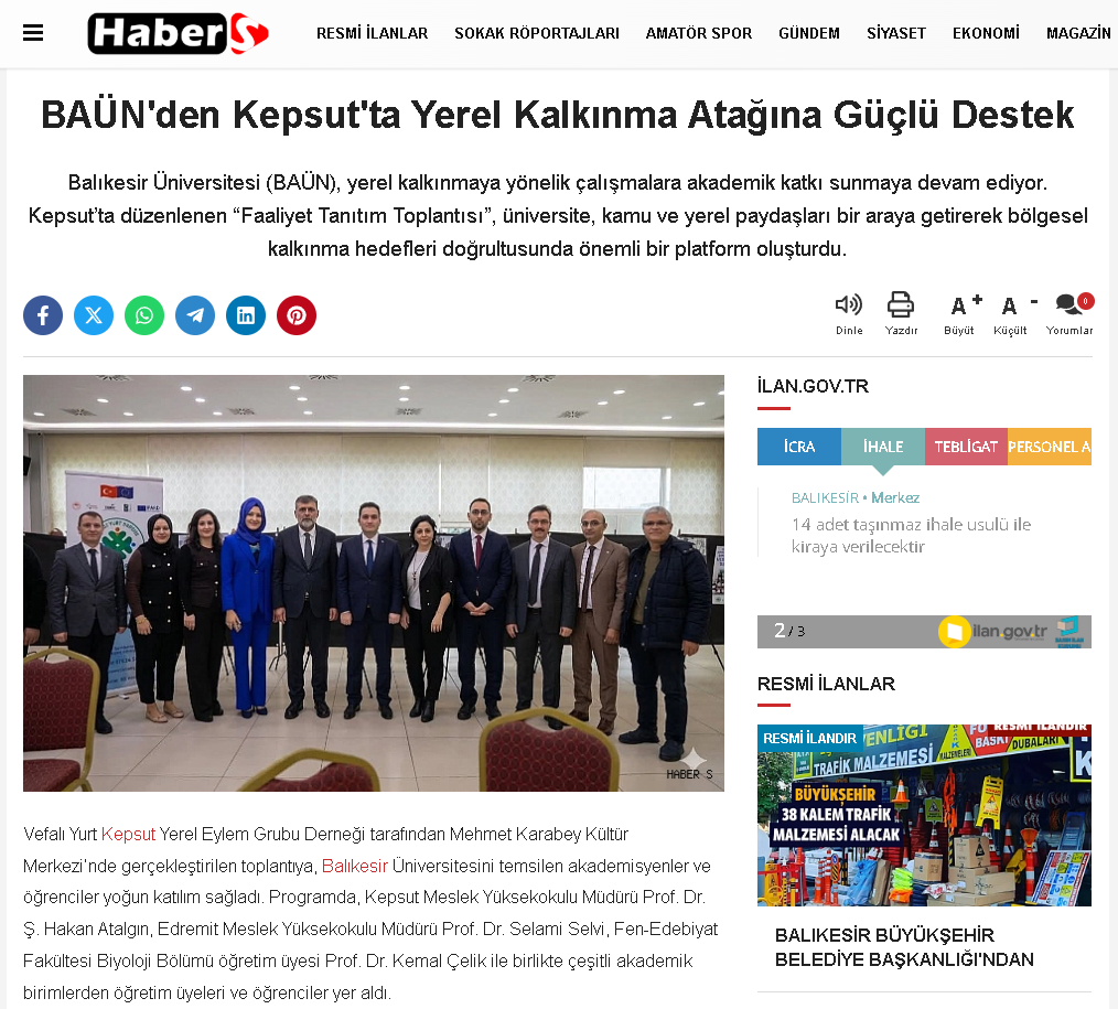 BAÜN'den Kepsut'ta Yerel Kalkınma Atağına Güçlü Destek