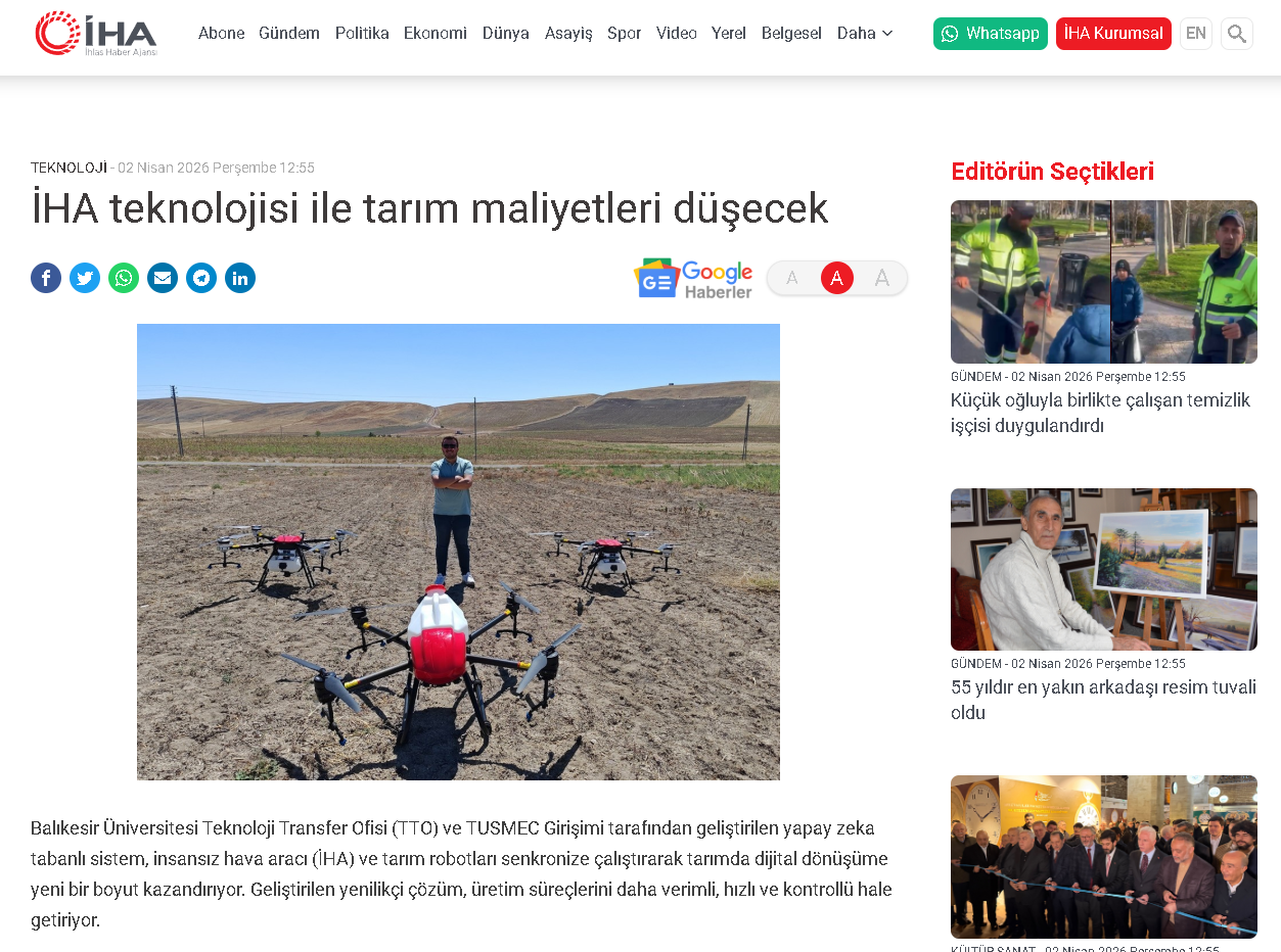 İHA teknolojisi ile tarım maliyetleri düşecek