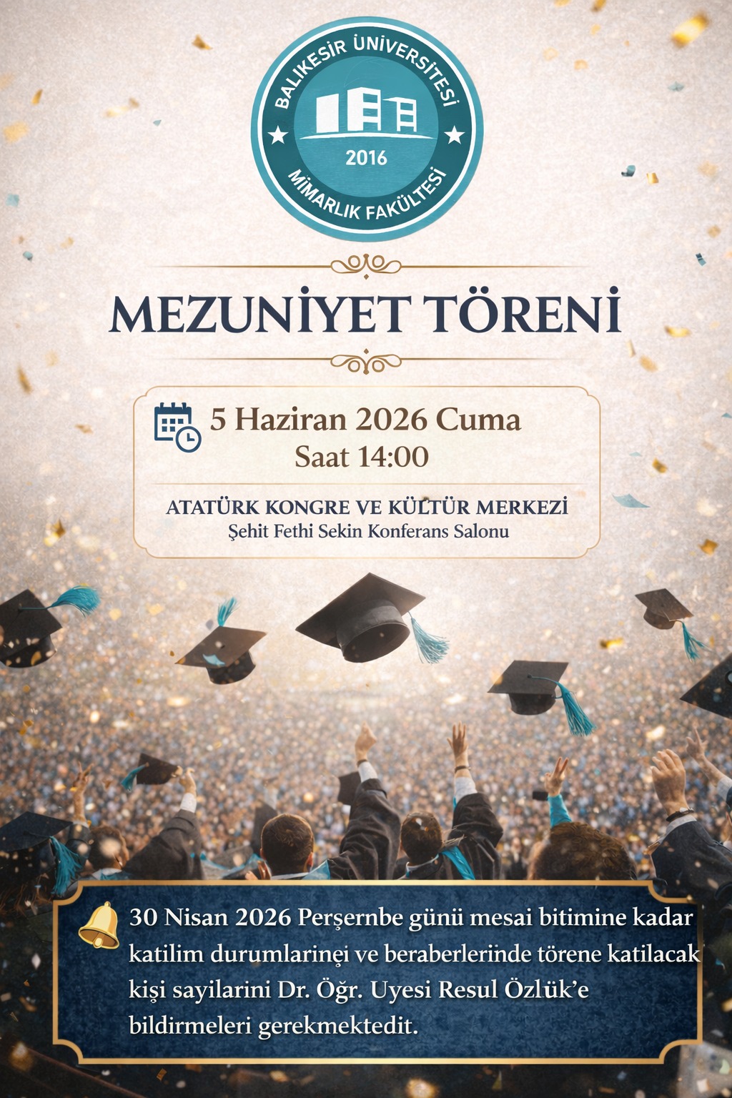 Mimarlık Fakültesi 2026 Mezuniyet Töreni ve Kayıt 1