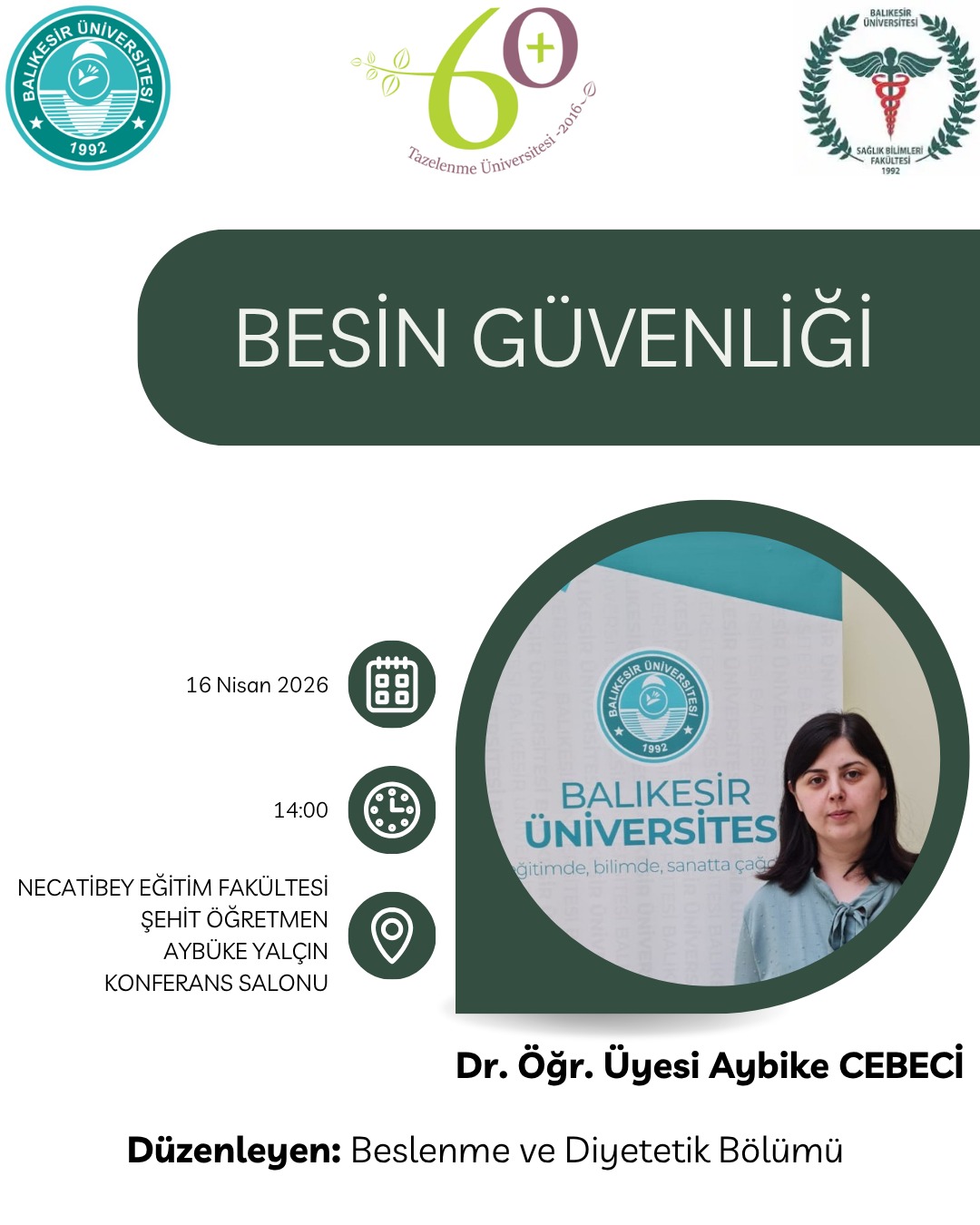Tazelenme Üniversitesi Öğrencilerine Yönelik Besin Güvenliği Semineri Düzenlendi