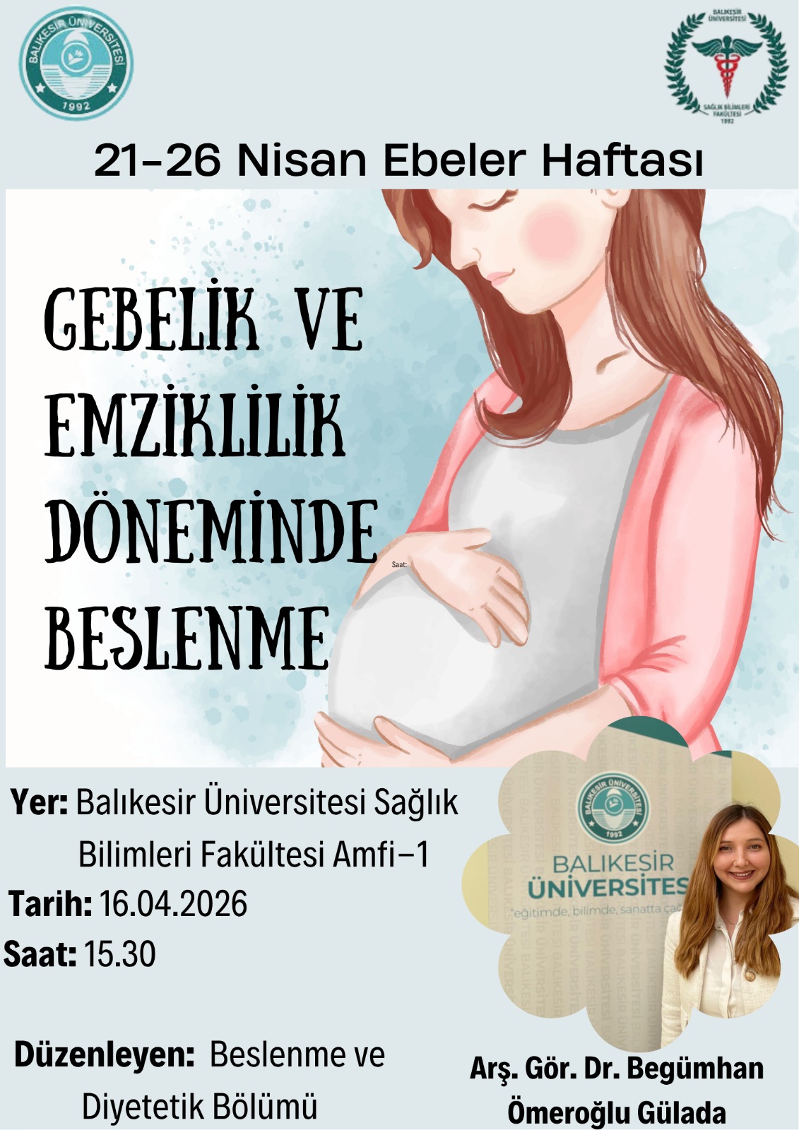 Ebeler Haftası Kapsamında Gebelik ve Emziklilik Döneminde Beslenme Semineri Düzenlendi