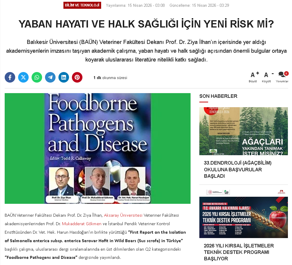YABAN HAYATI VE HALK SAĞLIĞI İÇİN YENİ RİSK Mİ?