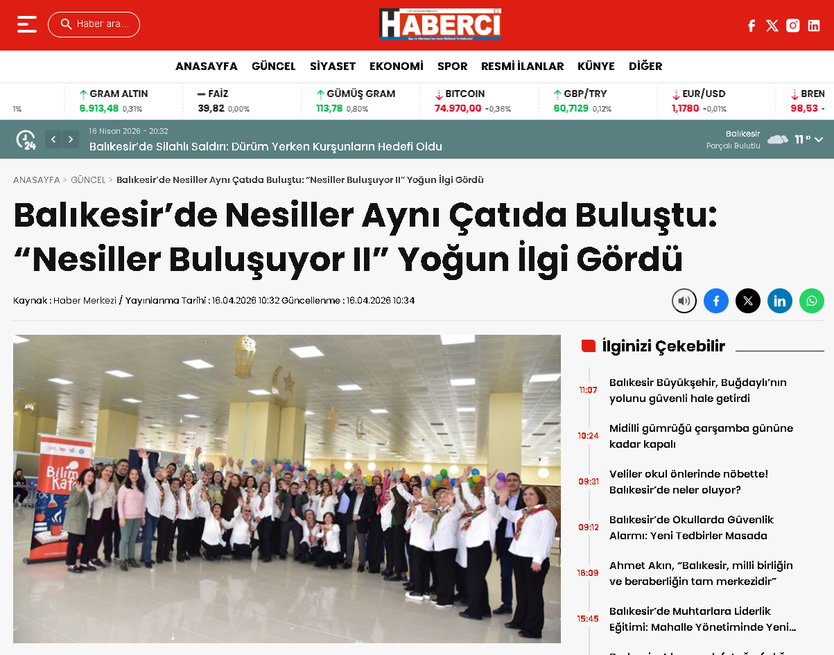 Balıkesir'de Nesiller Aynı Çatıda Buluştu:  "Nesiller Buluşuyor II " Yoğun İlgi Gördü