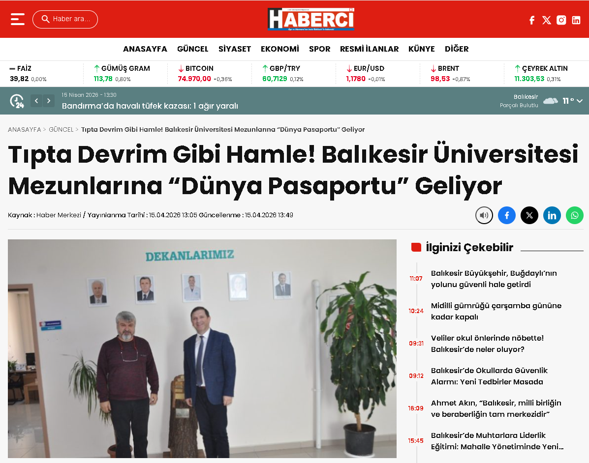 Tıpta Devrim Gibi Hamle! Balıkesir Üniversitesi Mezunlarına " Dünya Pasaportu " Geliyor