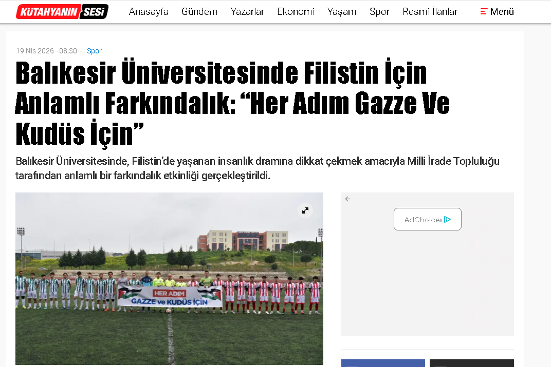 Balıkesir Üniversitesinde Filistin İçin Anlamlı Farkındalık: “Her Adım Gazze Ve Kudüs İçin”