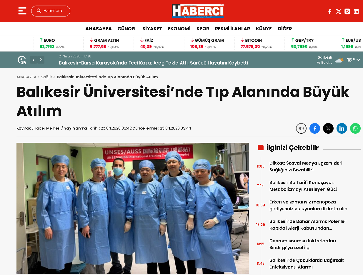 Balıkesir Üniversitesi'nde Tıp Alanında Büyük Atılım