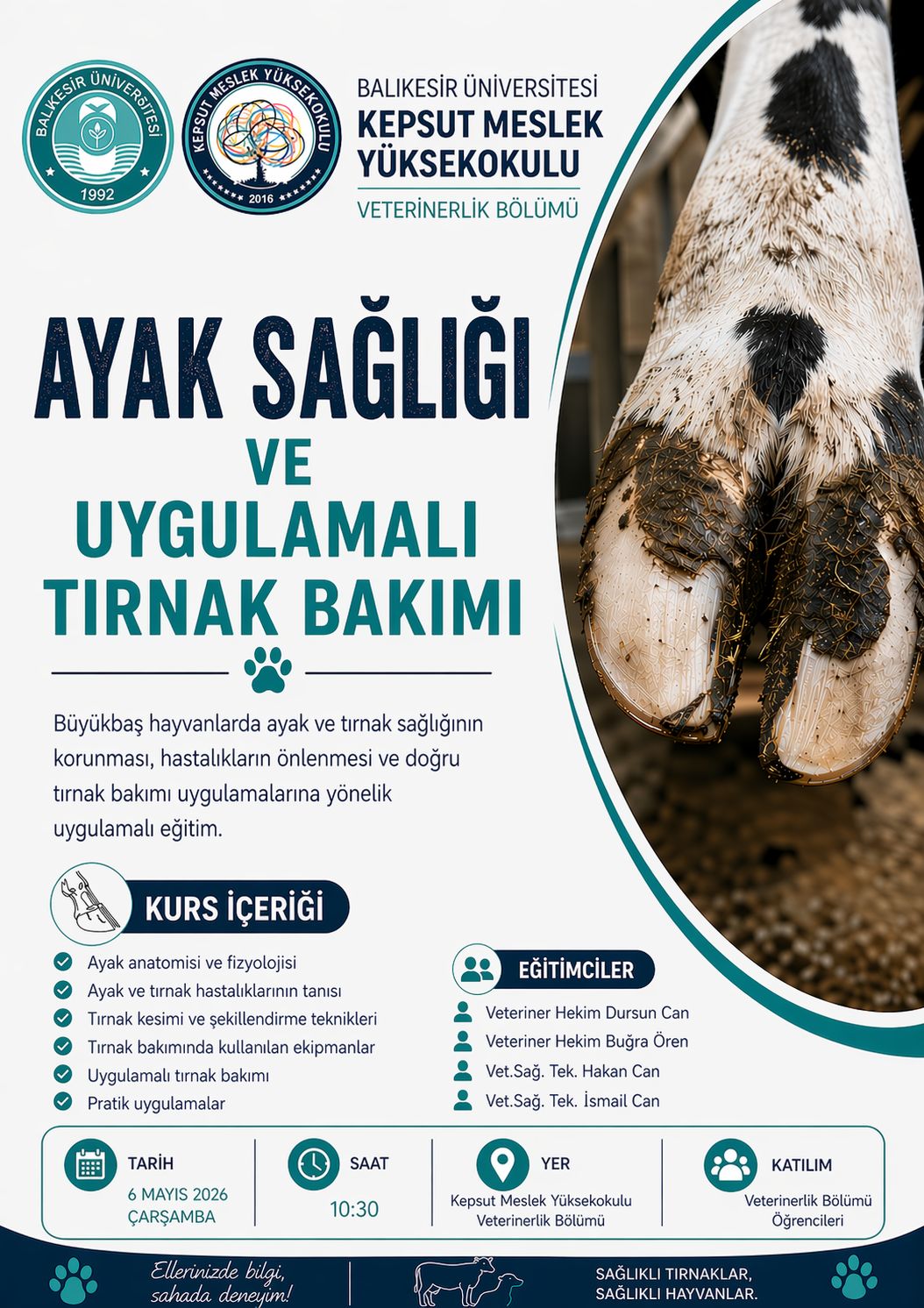 Bölümümüzde Öğrencilerimize  'Ayak Sağlığı ve Uygulamalı Tırnak Bakımı' Eğitimi