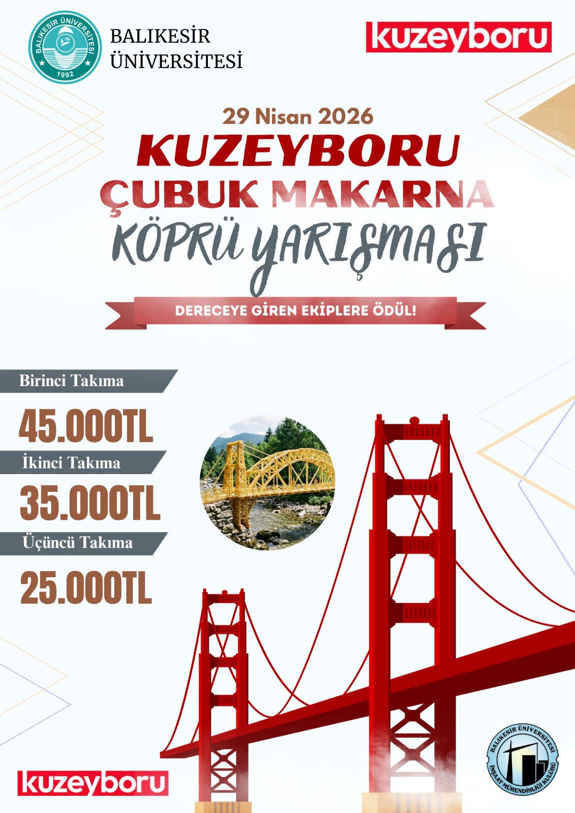 Kuzeyboru Çubuk Makarna Köprü Yarışması 1