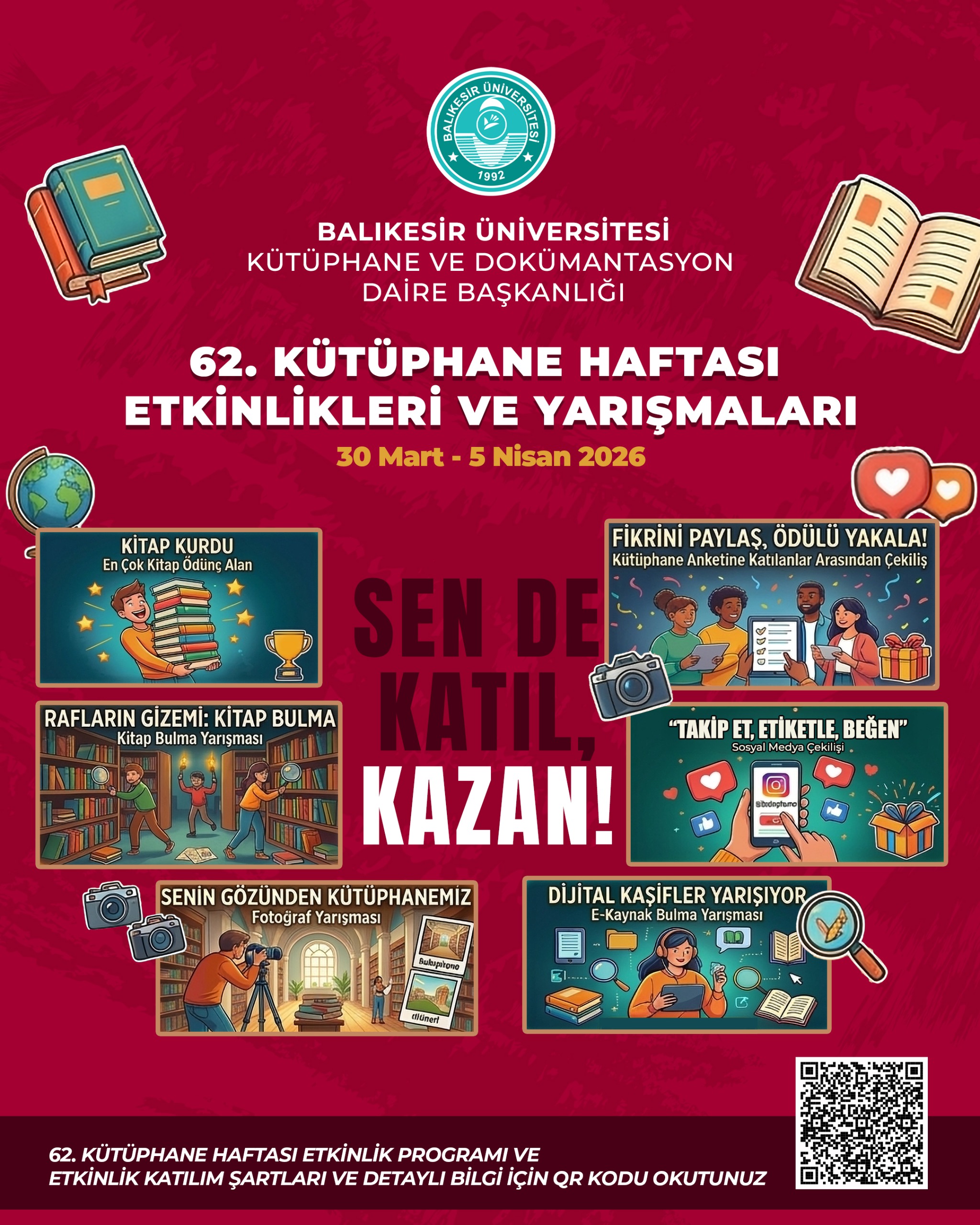 Our student, Yüsra Nejan Sandıkcı, won first place in the "Mystery of the Shelves: Book Finding Competition," held as part of the 62nd Library Competition organized by our university. 3