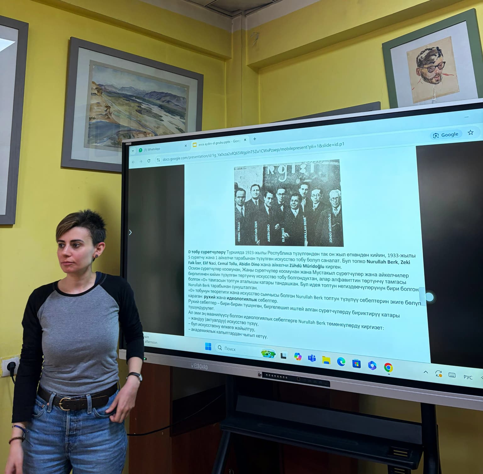 Dr. Öğr. Üyesi Esra Aydın, Kırgızistan Osh Devlet Üniversitesi Sanat Fakültesi'nde Lisans Öğrencilerine Yönelik Sunum Gerçekleştirdi. 1