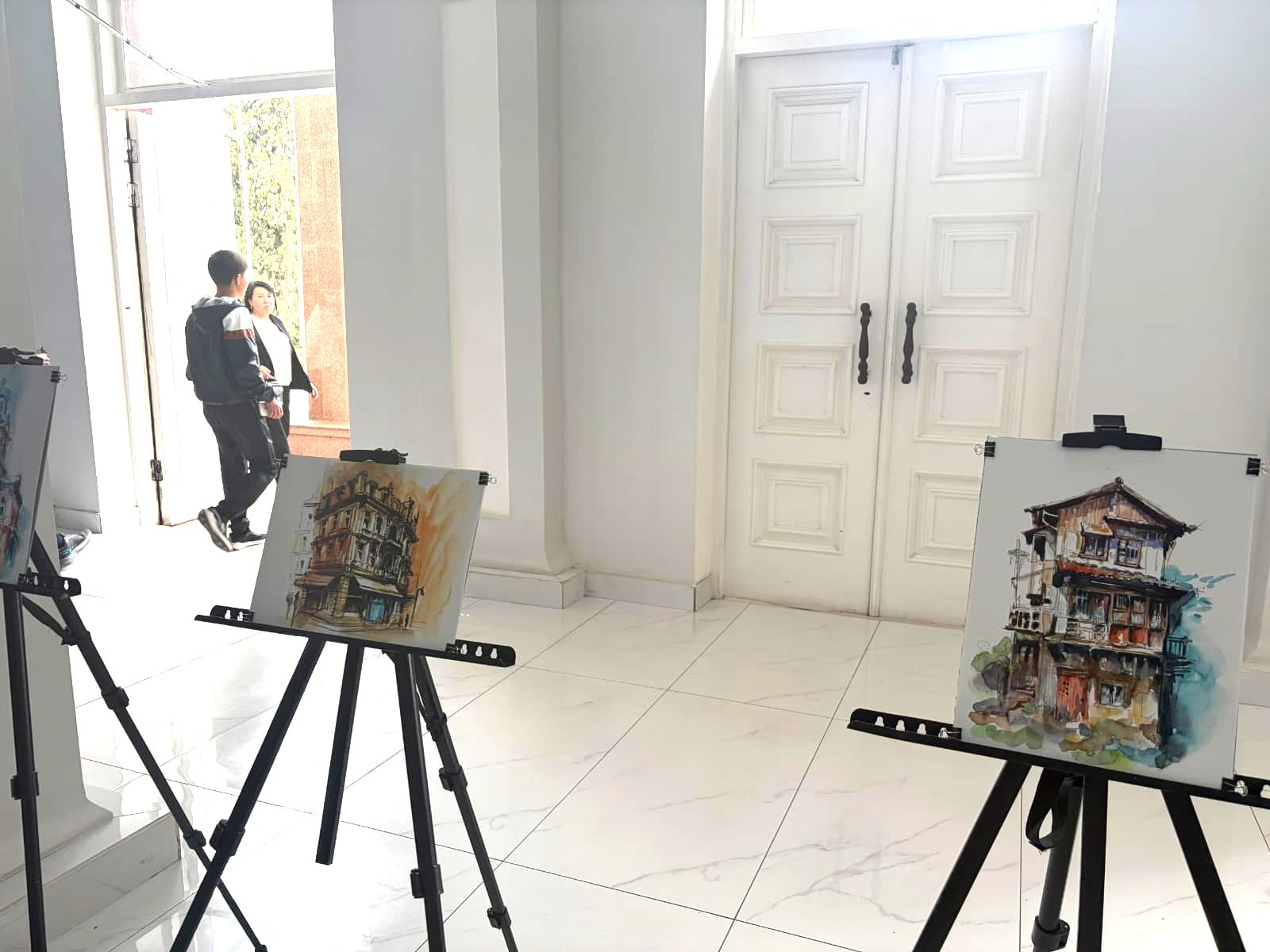 Asst. Prof. Dr. Esra Aydın Held a Solo Watercolor Exhibition at Osh State University. 9