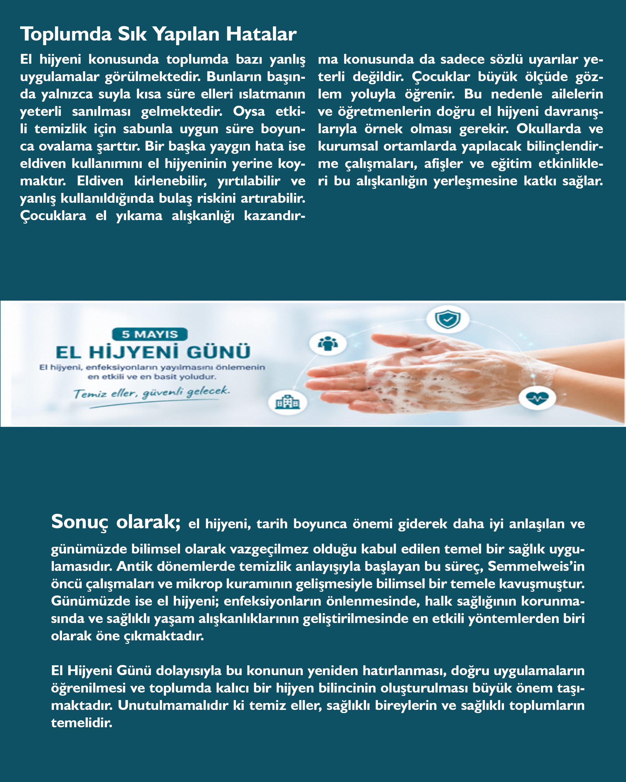 Akademisyenlerimizden; “El Hijyeni” Prof. Dr. Yeşim Çağlar/ Balıkesir Üniversitesi Tıp Fakültesi Enfeksiyon Hastalıkları ve Klinik Mikrobiyoloji AD 6