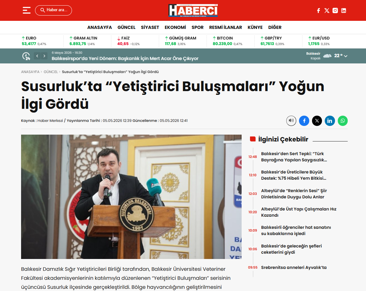 Susurluk'ta "Yetiştirici Buluşmaları" Yoğun İlgi Gördü