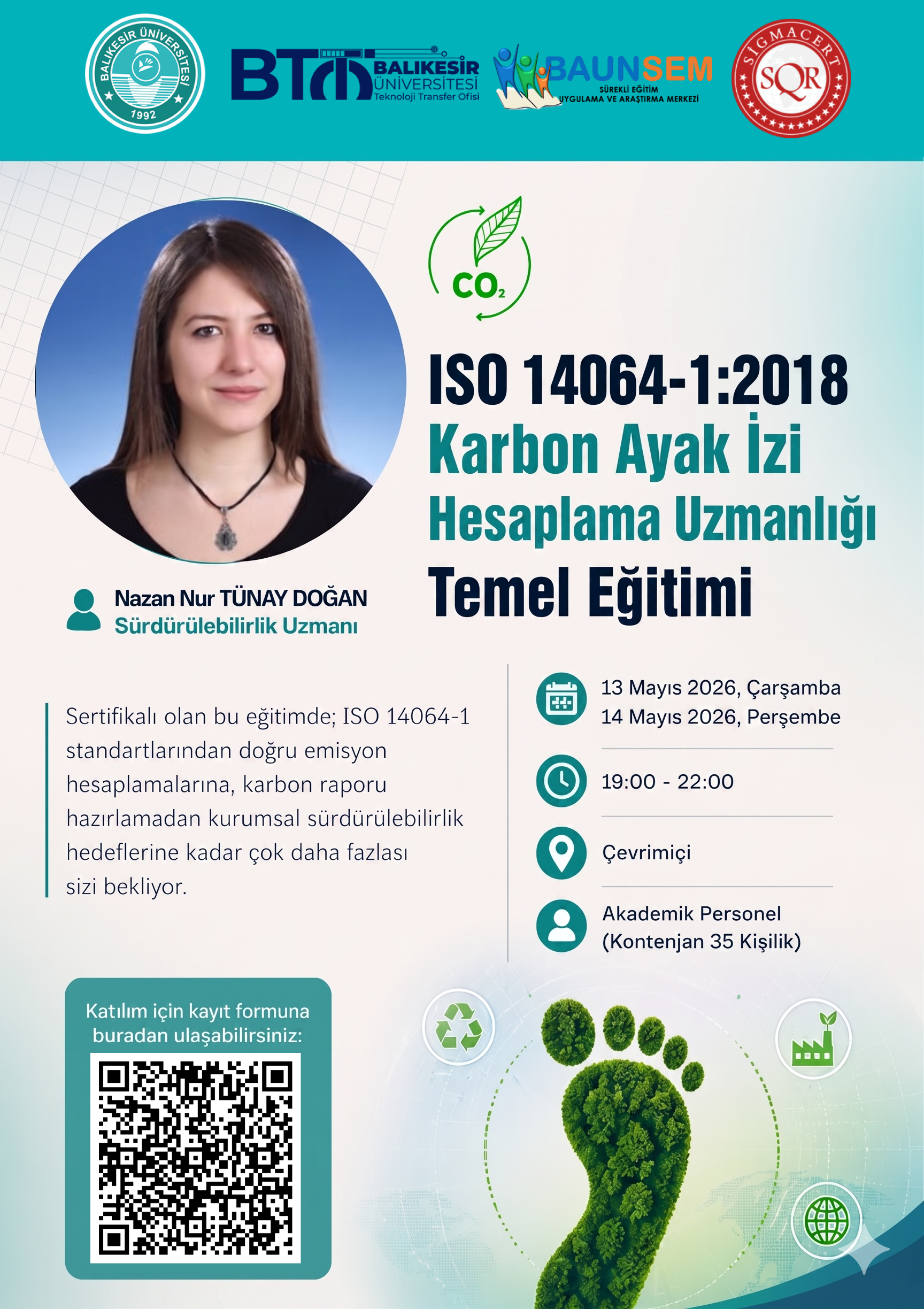 ISO 14064-1:2018 Karbon Ayak İzi Hesaplama Uzmanlığı Temel Eğitimi 1