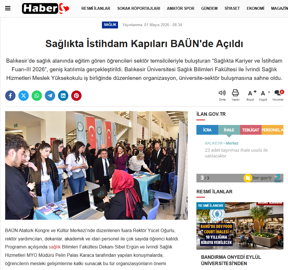 Sağlıkta İstihdam Kapıları BAÜN'de Açıldı