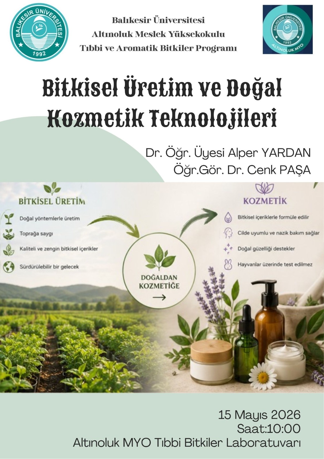 Bitkilerden Doğal Kozmetik Ürün Üretimi Atölyesi