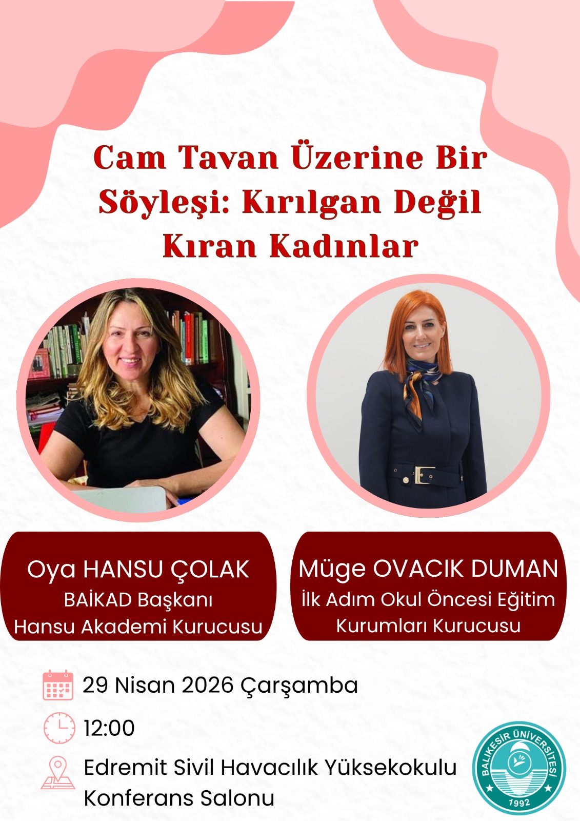 Edremit Sivil Havacılık Yüksekokulunda Cam Tavan Üzerine Bir Söyleşi: Kırılgan Değil Kıran Kadınlar Etkinliği Gerçekleştirildi 1