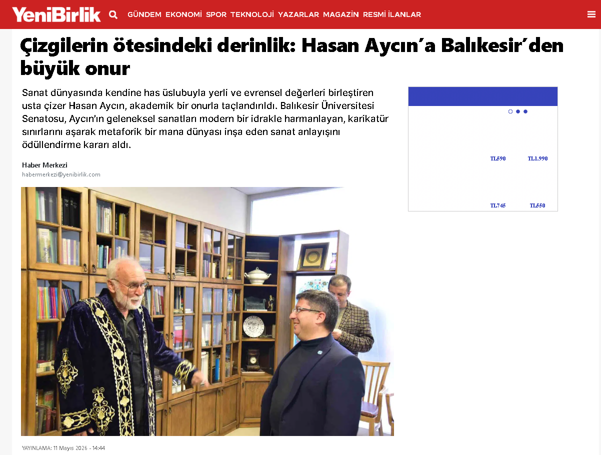 Çizgilerin ötesindeki derinlik: Hasan Aycın’a Balıkesir’den büyük onur