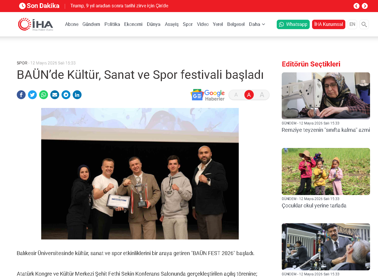 BAÜN’de Kültür, Sanat ve Spor festivali başladı